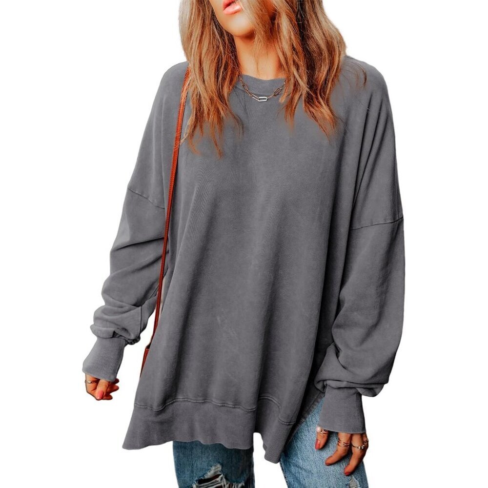 Women's Crewneck Sweatshirt Polyester Cotton Oversized Fall Winter Casual